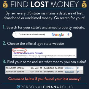 Escheat - Find lost money